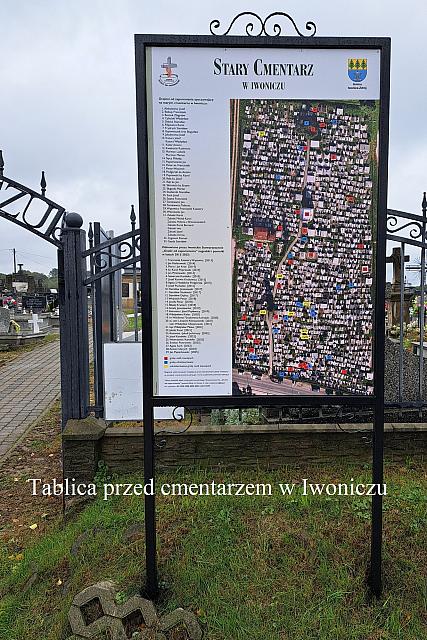 Tablica przed cmentarzem w Iwoniczu-1